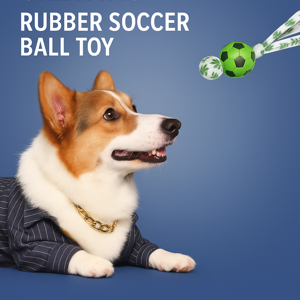 Durable Rubber Soccer Toy for Dogs