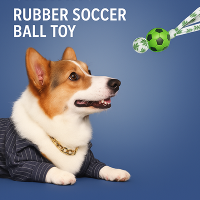 Durable Rubber Soccer Toy for Dogs